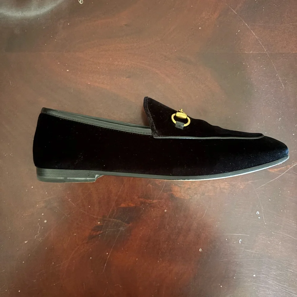 Gucci Black Velvet Loafers for Women